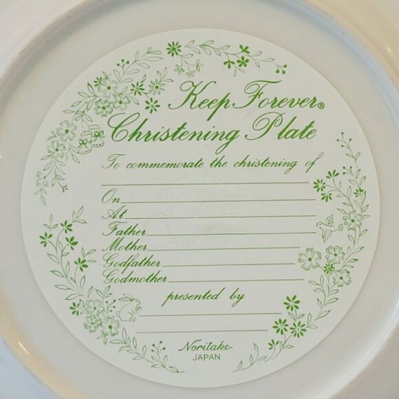 Vintage Noritake Floral Keep Forever Christening Porcelain Keepsake Plate - Picture 4 of 4